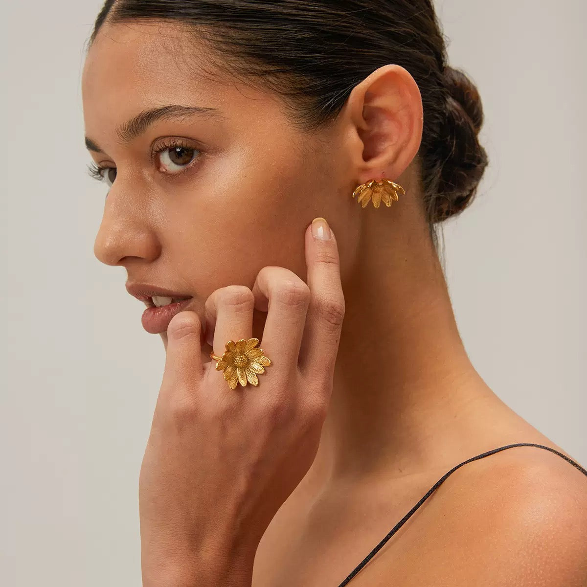 Golden Sunflower-Ring/Earrings