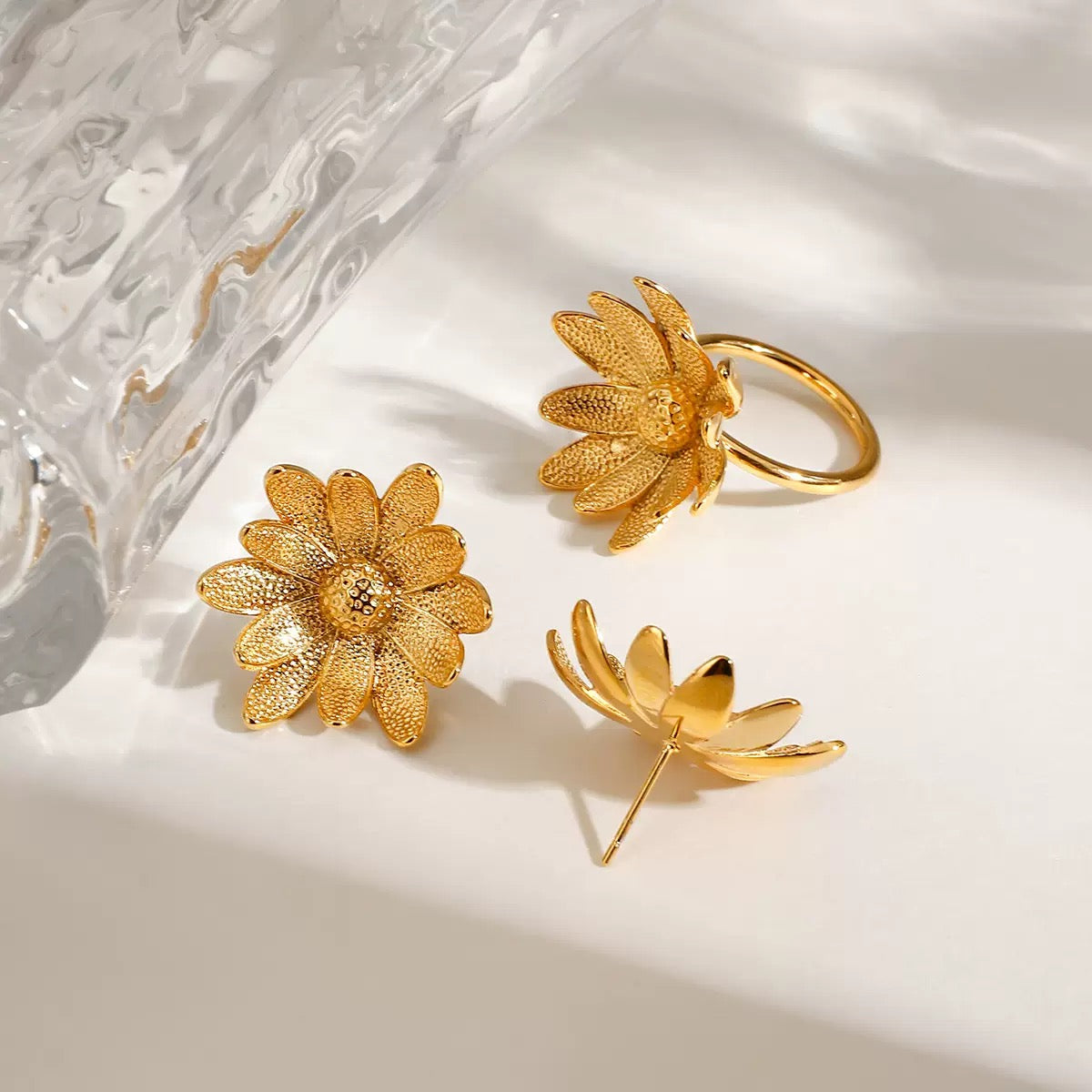 Golden Sunflower-Ring/Earrings